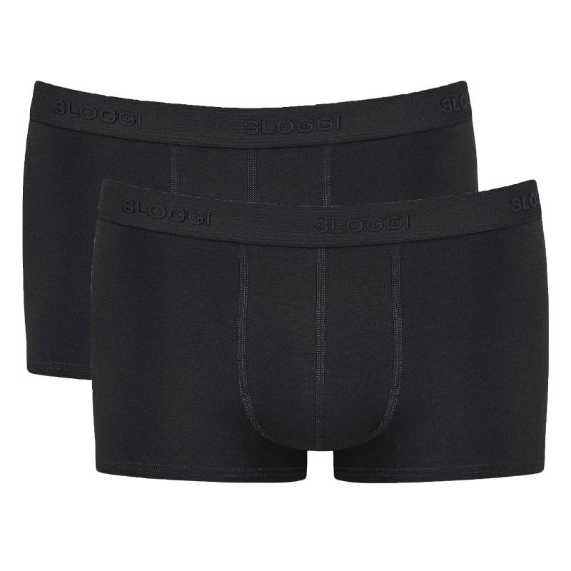 Boxershort 2er Pack Figurbetont-24/7 Hipster Herren Schwarz XXL von sloggi