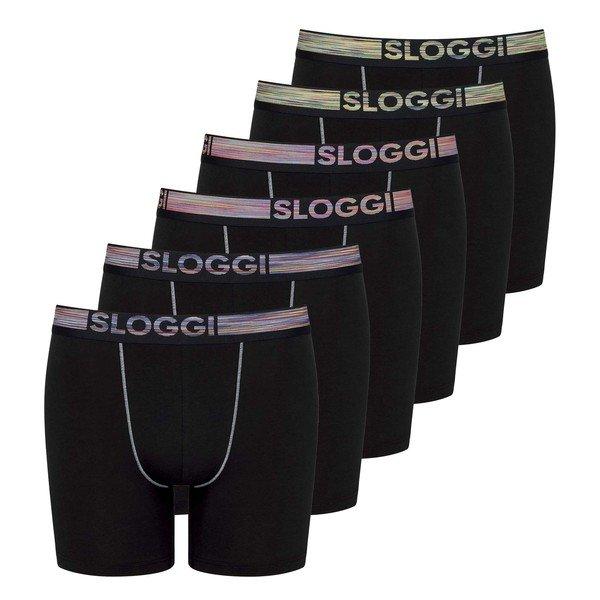 Sloggi - Boxershort  6er Pack Figurbetont-GO ABC NATURAL H Short 6P, für Herren, Schwarz, Größe S von Sloggi