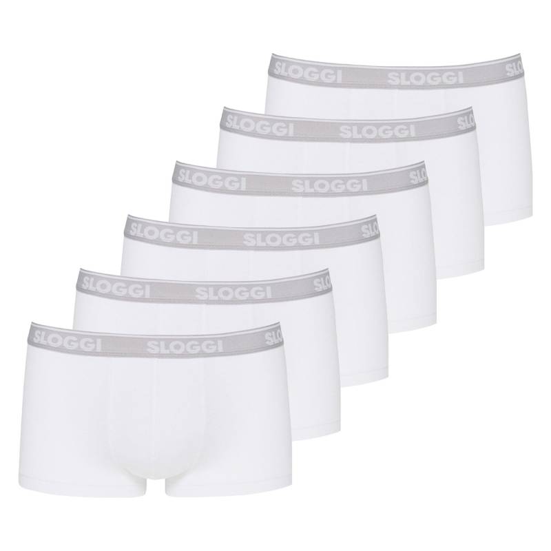 Boxershort 6er Pack Figurbetont Herren Weiss S von sloggi