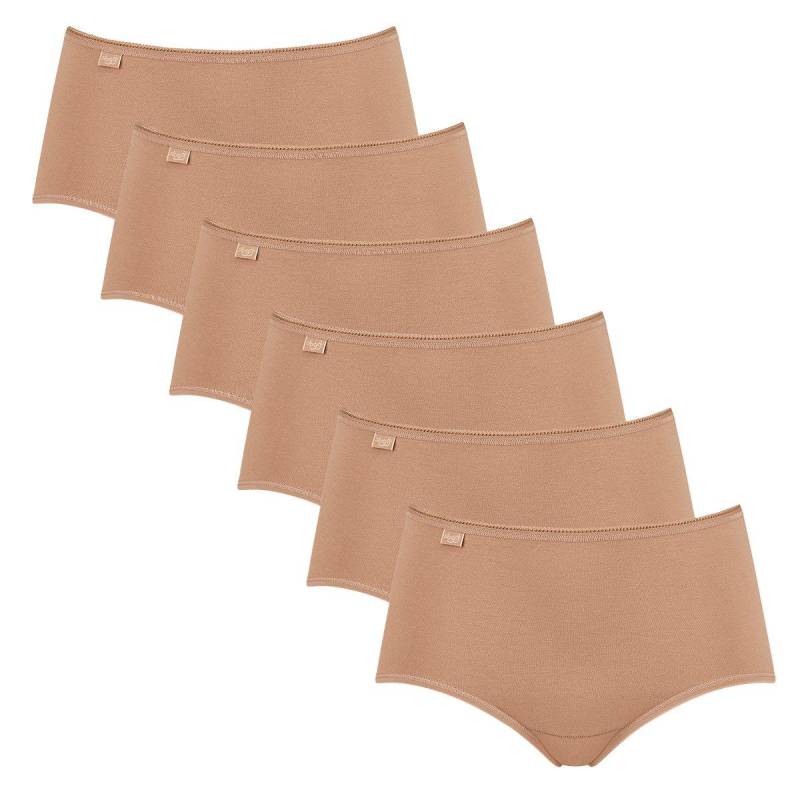 Sloggi - 6er Pack 24/7 Cotton Midi Slip, für Damen, Tan, Größe 5XL von Sloggi