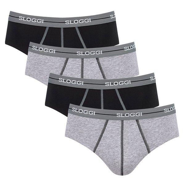 Sloggi - 4er Pack Start Midi-Slip, für Herren, Grau, Größe L von Sloggi