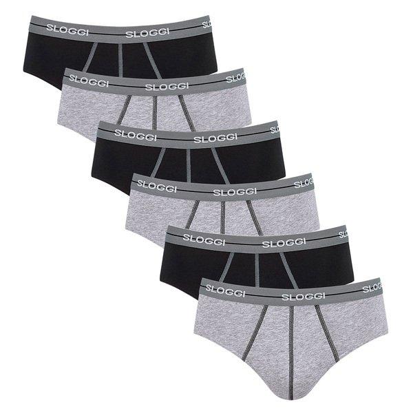 Sloggi - 6er Pack Start Midi-Slip, für Herren, Grau, Größe XL von Sloggi