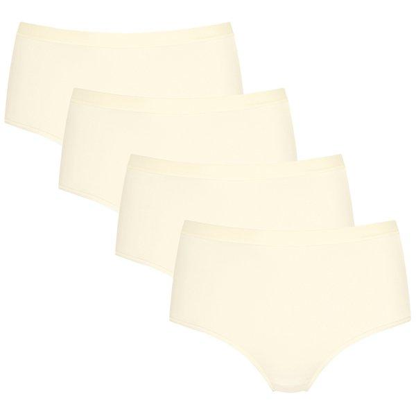 4er Pack Wow Comfort 2.0 - High Waist Panty Damen Creme XS von sloggi