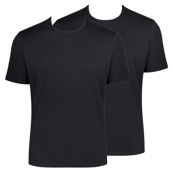 2er Pack Go - Organic Cotton - Unterhemd Shirt Kurzarm Herren Schwarz S von sloggi