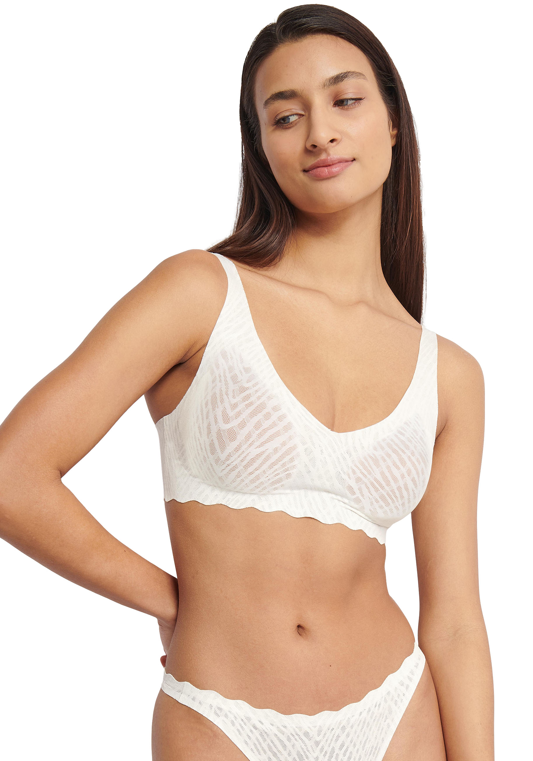sloggi Bügelloser BH »ZERO Feel Bliss Soft bra«, nahtlos mit Spitzenoptik sloggi Bügelloser BH »ZERO Feel Bliss Soft bra«, nahtlos mit Spitzenoptik von sloggi