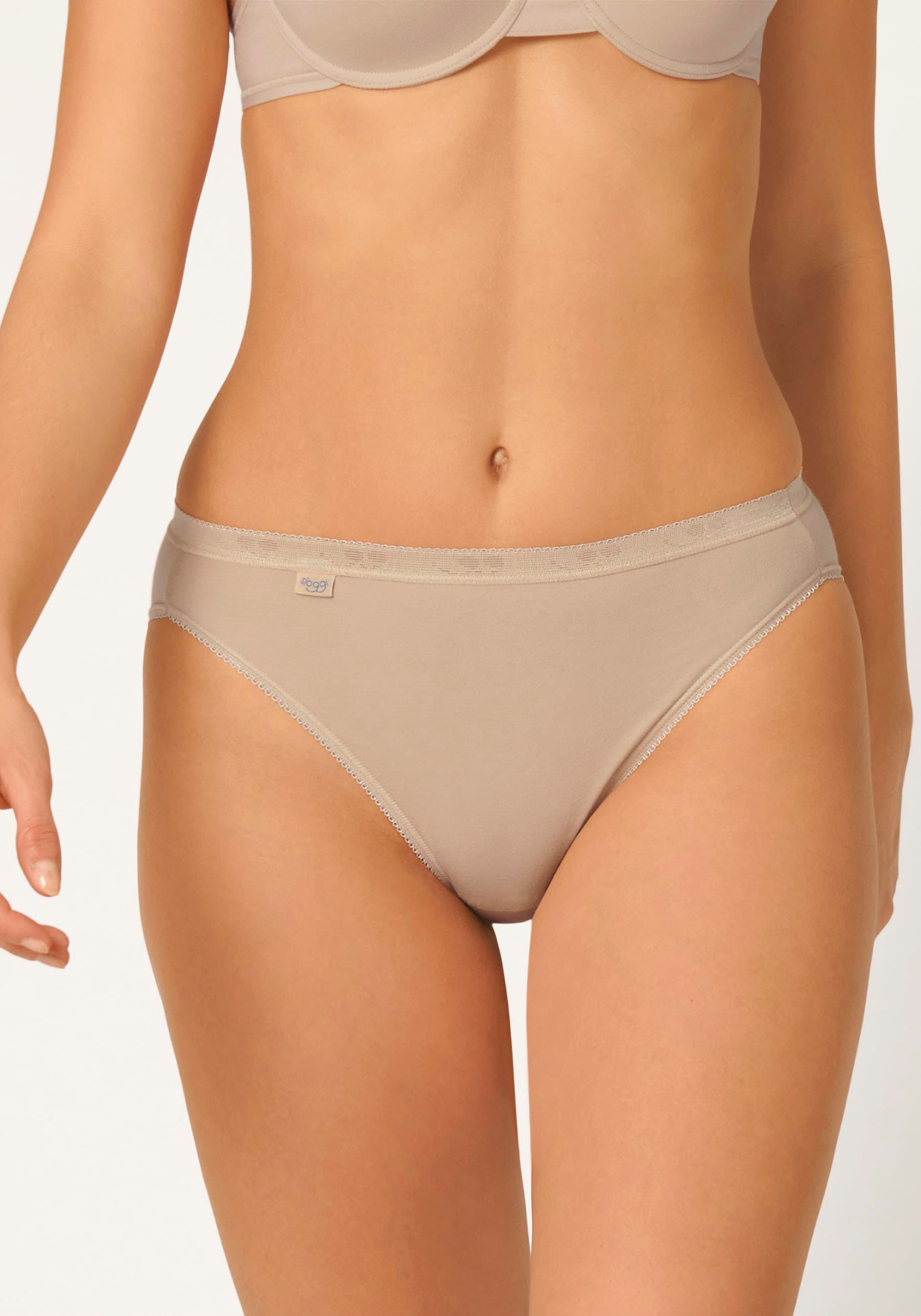 sloggi Jazz-Pants Slips »Basic+ Tai 2P«, (2er Pack), mit elastischer Mäusezähnchenkante von sloggi