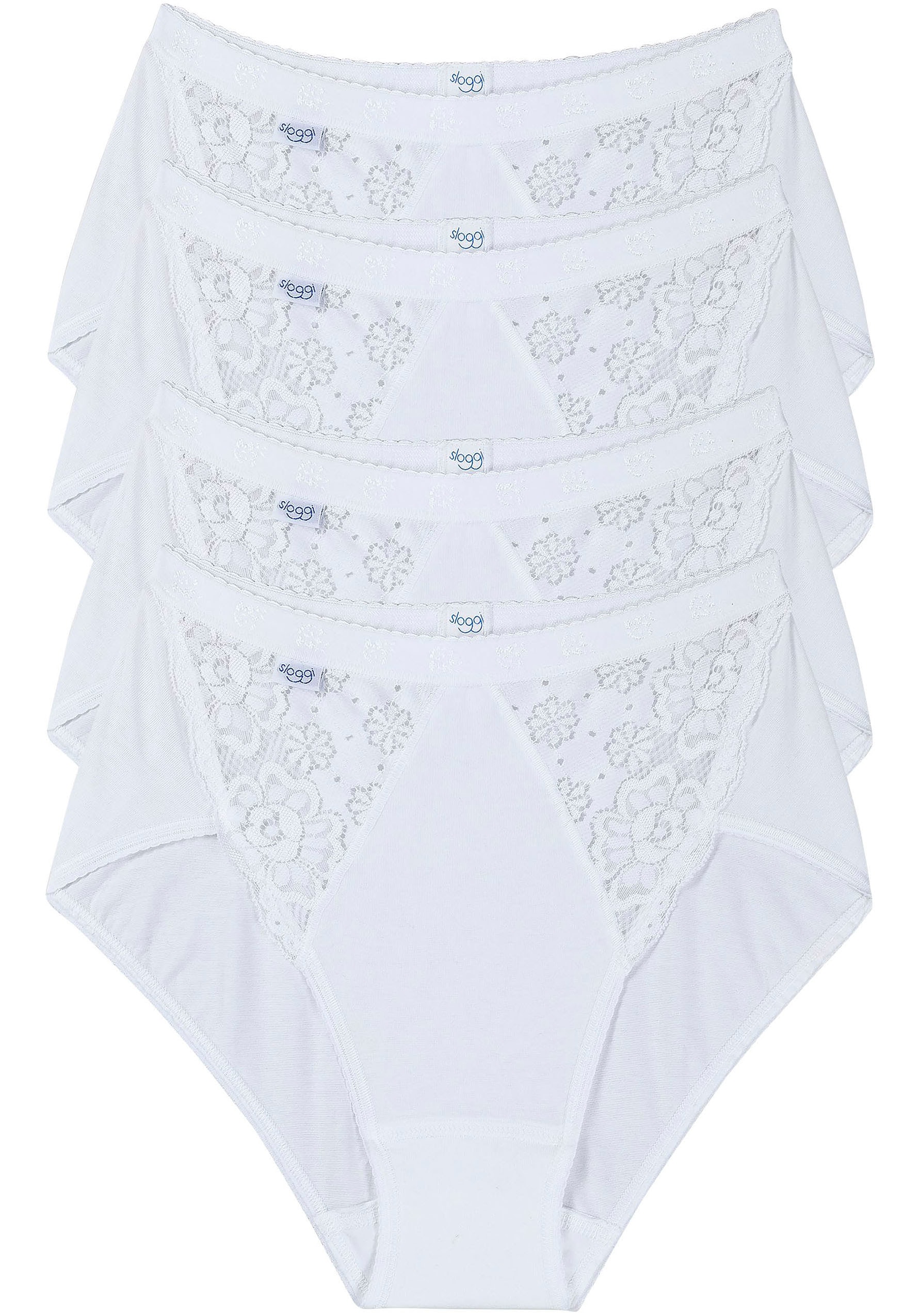 sloggi Slip »Chic Midi 4P«, (4 St., 4er Pack), mit elastischen Spitzeneinsätzen von sloggi
