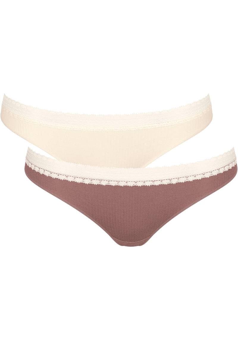 sloggi Slip »GO Ribbed R Brazil C2P«, (Packung, 2 St., 2er Pack), weiche Rippware mit Spitzenbesatz von sloggi