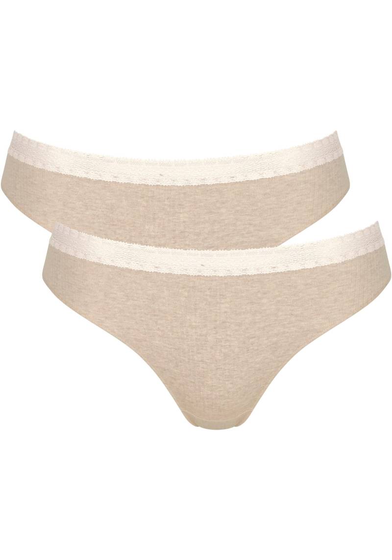 sloggi Slip »GO Ribbed R Tai C2P«, (Packung, 2 St., 2er Pack), weiche Rippware mit Spitzenbesatz von sloggi