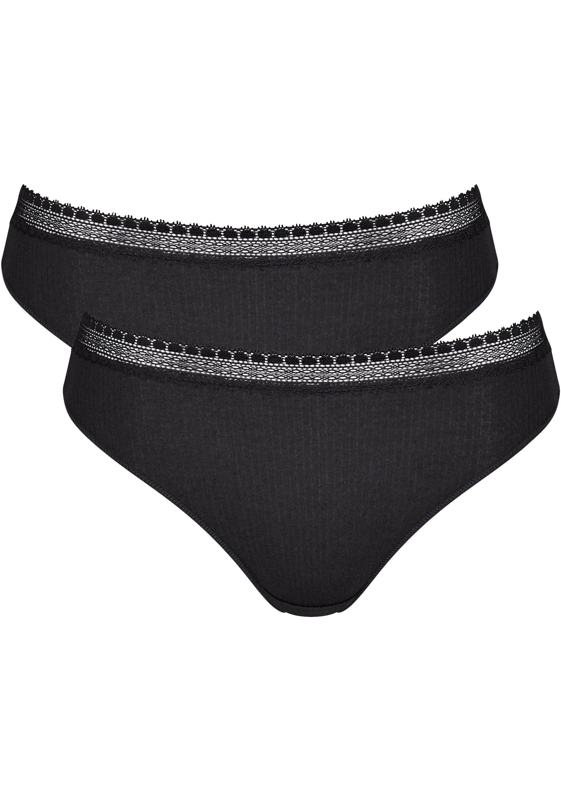 sloggi Slip »GO Ribbed R Tai C2P«, (Packung, 2 St., 2er Pack), weiche Rippware mit Spitzenbesatz von sloggi