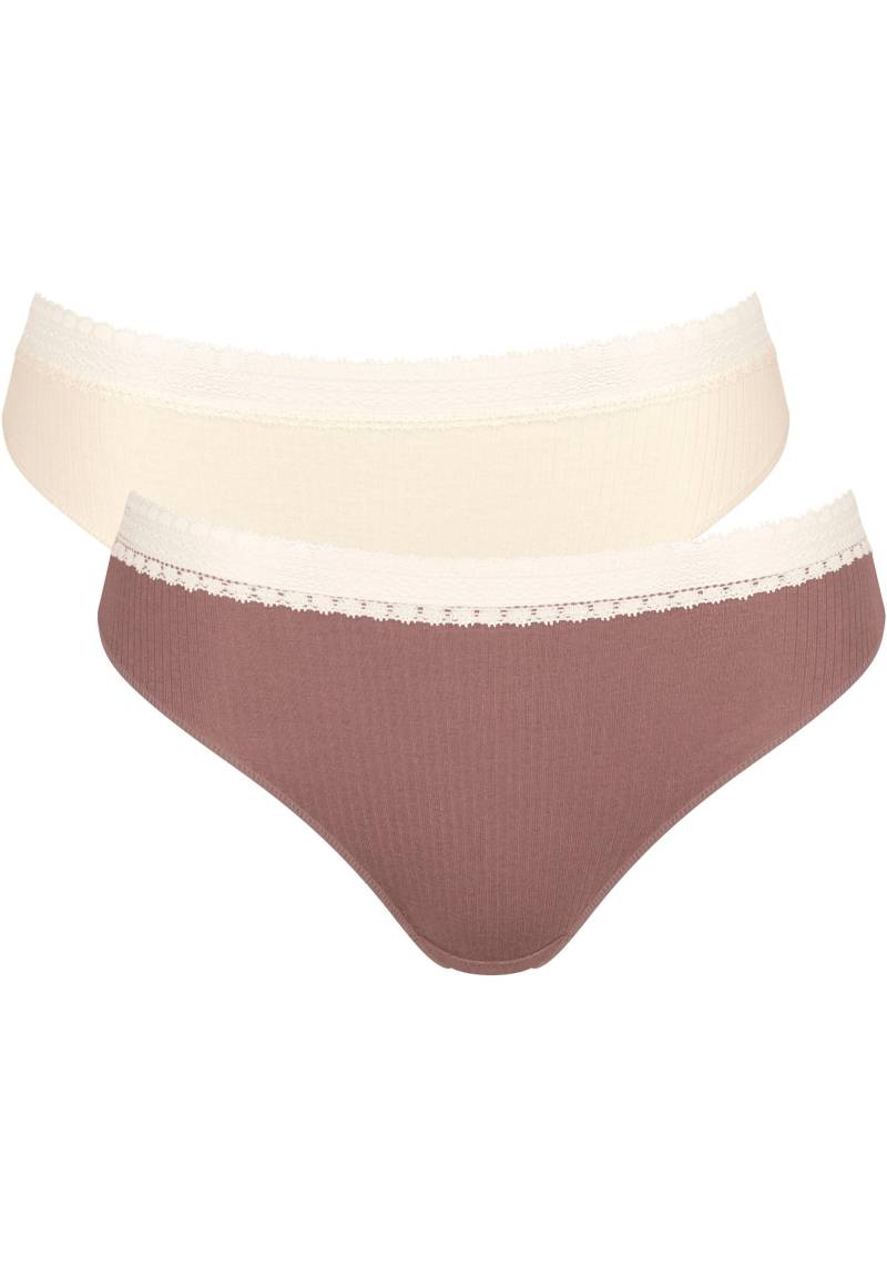 sloggi Slip »GO Ribbed R Tai C2P«, (Packung, 2 St., 2er Pack), weiche Rippware mit Spitzenbesatz von sloggi
