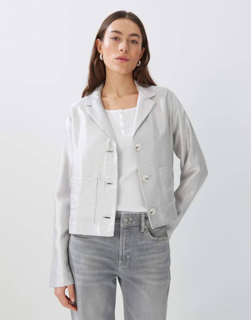 Kurzblazer Neny Boxy Silhouette Damen Silber 34 von someday