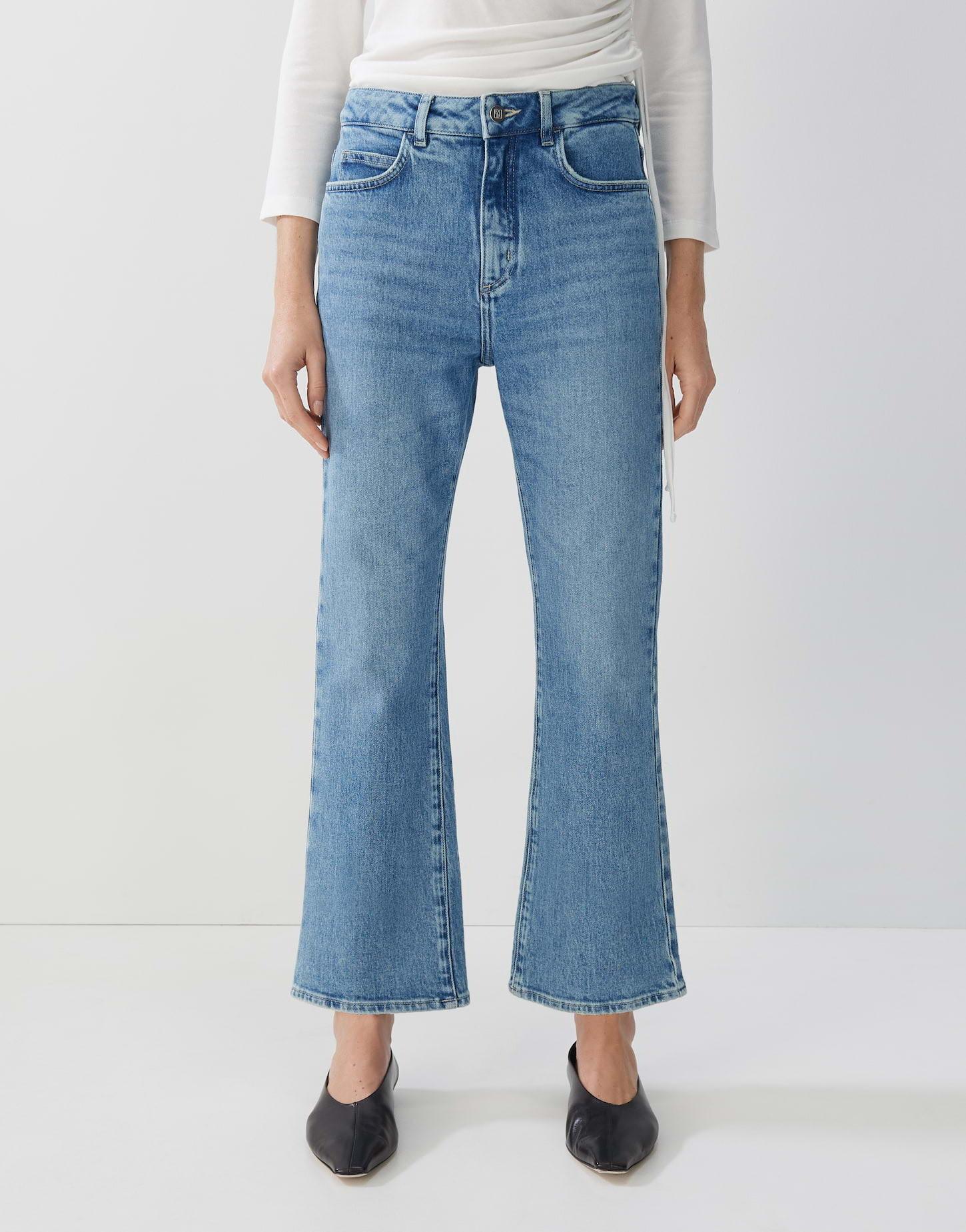 someday - Cropped Flared Jeans Ciflare Flared, für Damen, Stahlblau, Größe 40 von someday