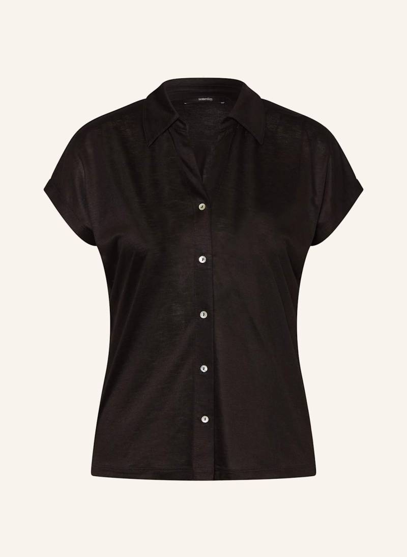 Someday Hemdbluse Kedina Aus Jersey schwarz von someday