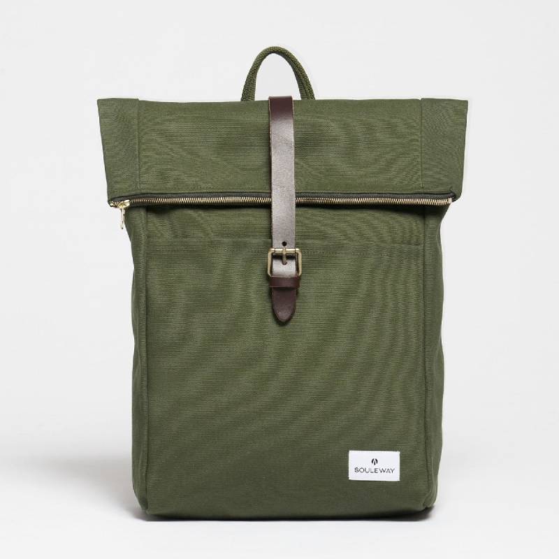 Foldtop Rucksack, Dark Olive von souleway