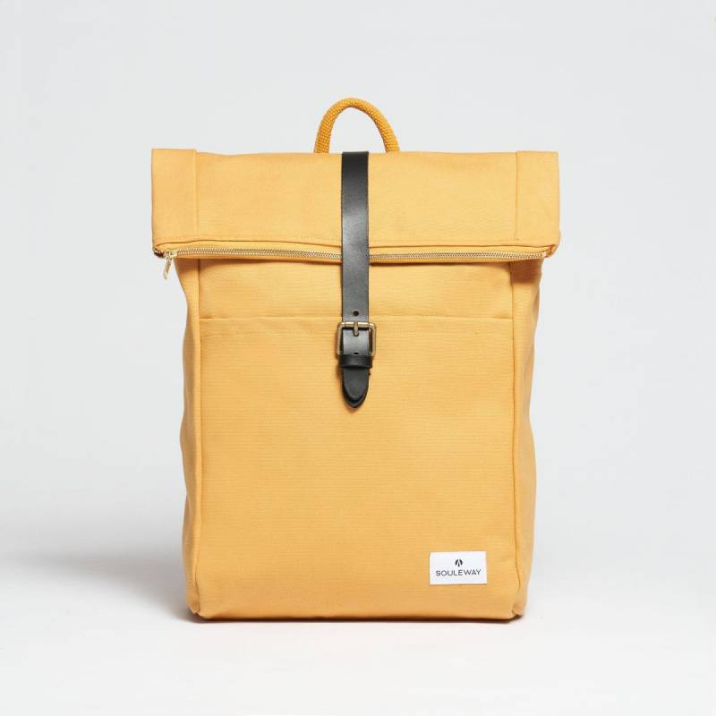 Foldtop Rucksack, Mustard Yellow von souleway