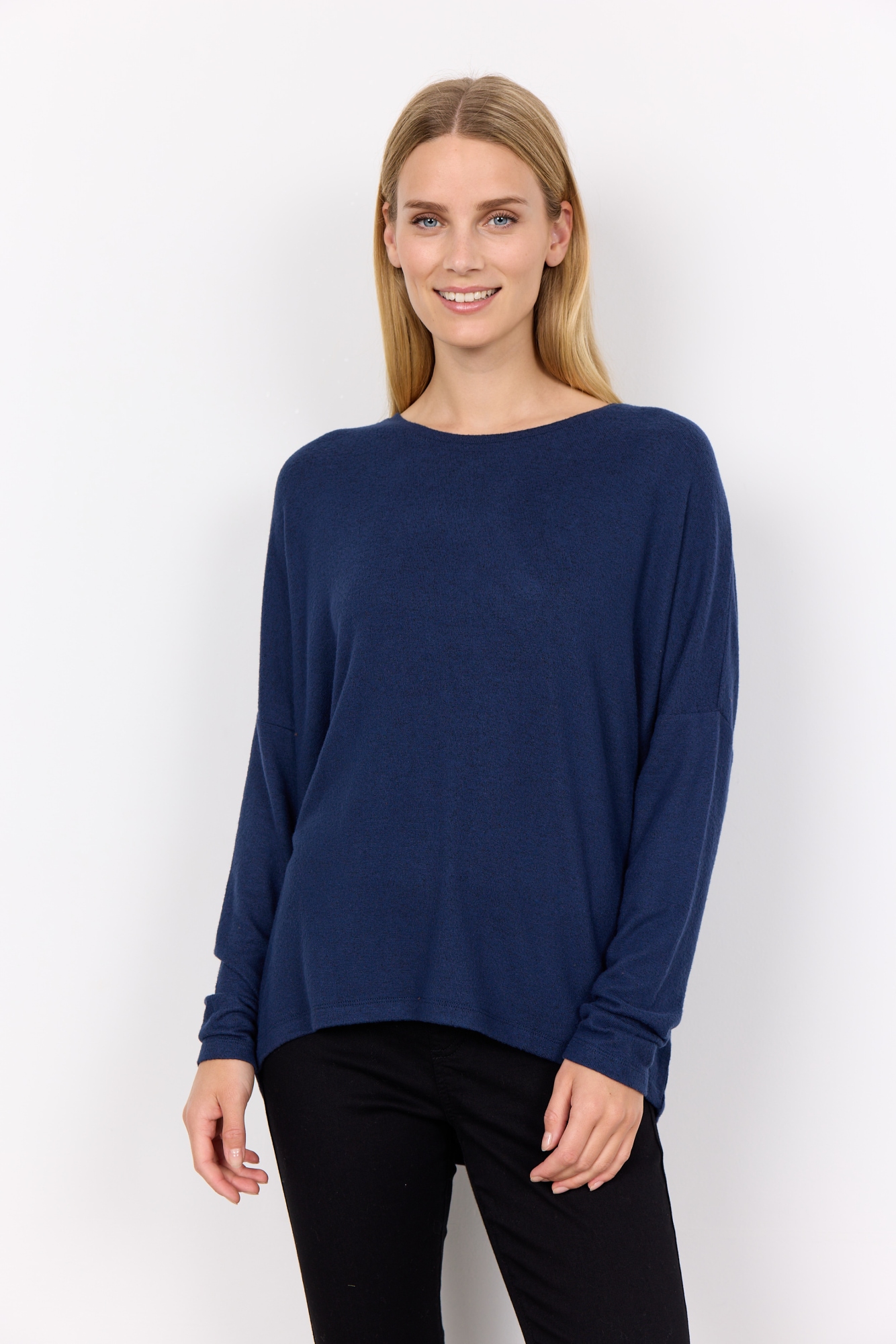 soyaconcept Rundhalsshirt »SC-BIARA 1«, bequemer Pullover, elastische Viskose-Qualität in melierter Optik von soyaconcept