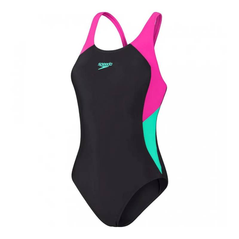 Badeanzug, Damen Eco Colourblock Splice Muscleb Damen  42 von speedo