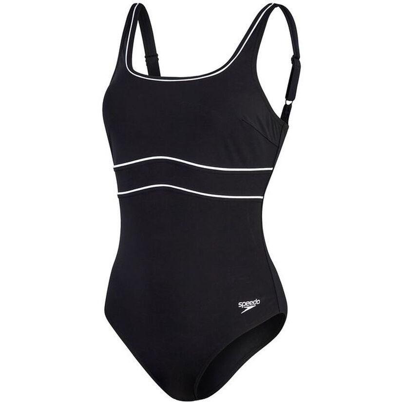 Badeanzug, Damen Eco New Contour Eclipse Damen Schwarz/Weiss 44 von speedo