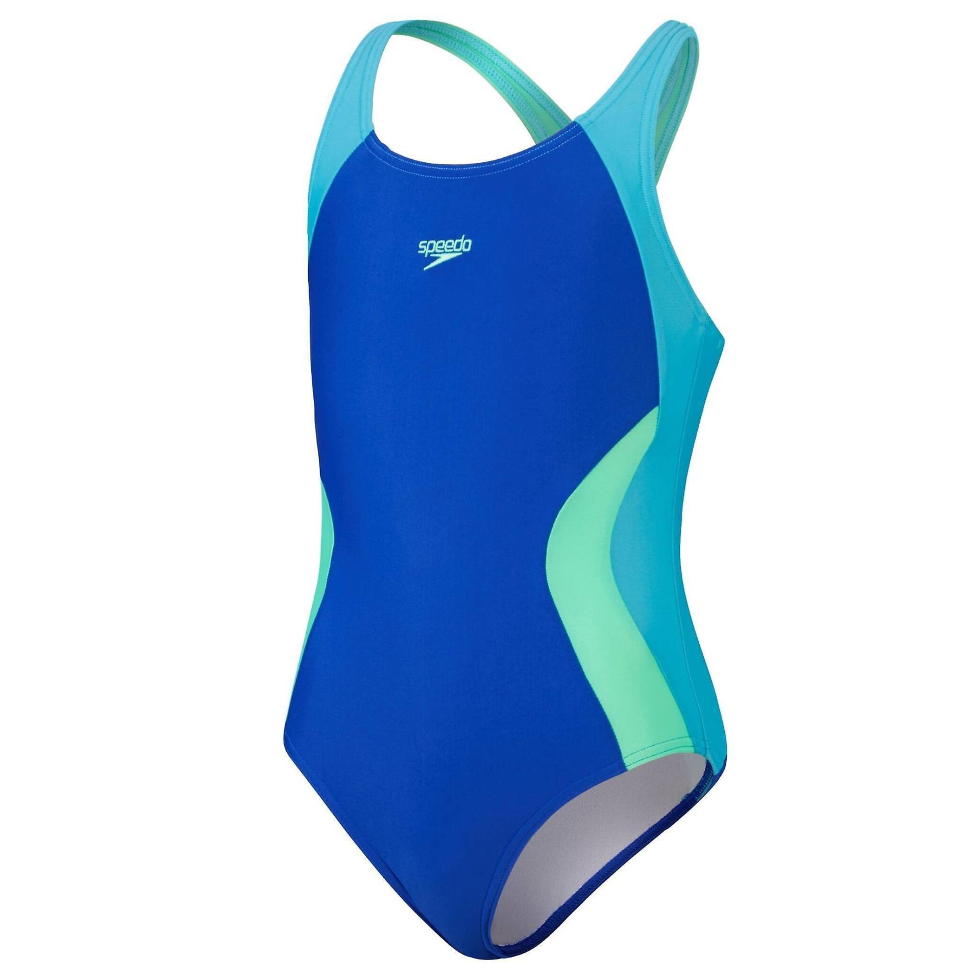 Badeanzug, Mädchen Eco Colourblock Spiritback Mädchen  5-6A von speedo