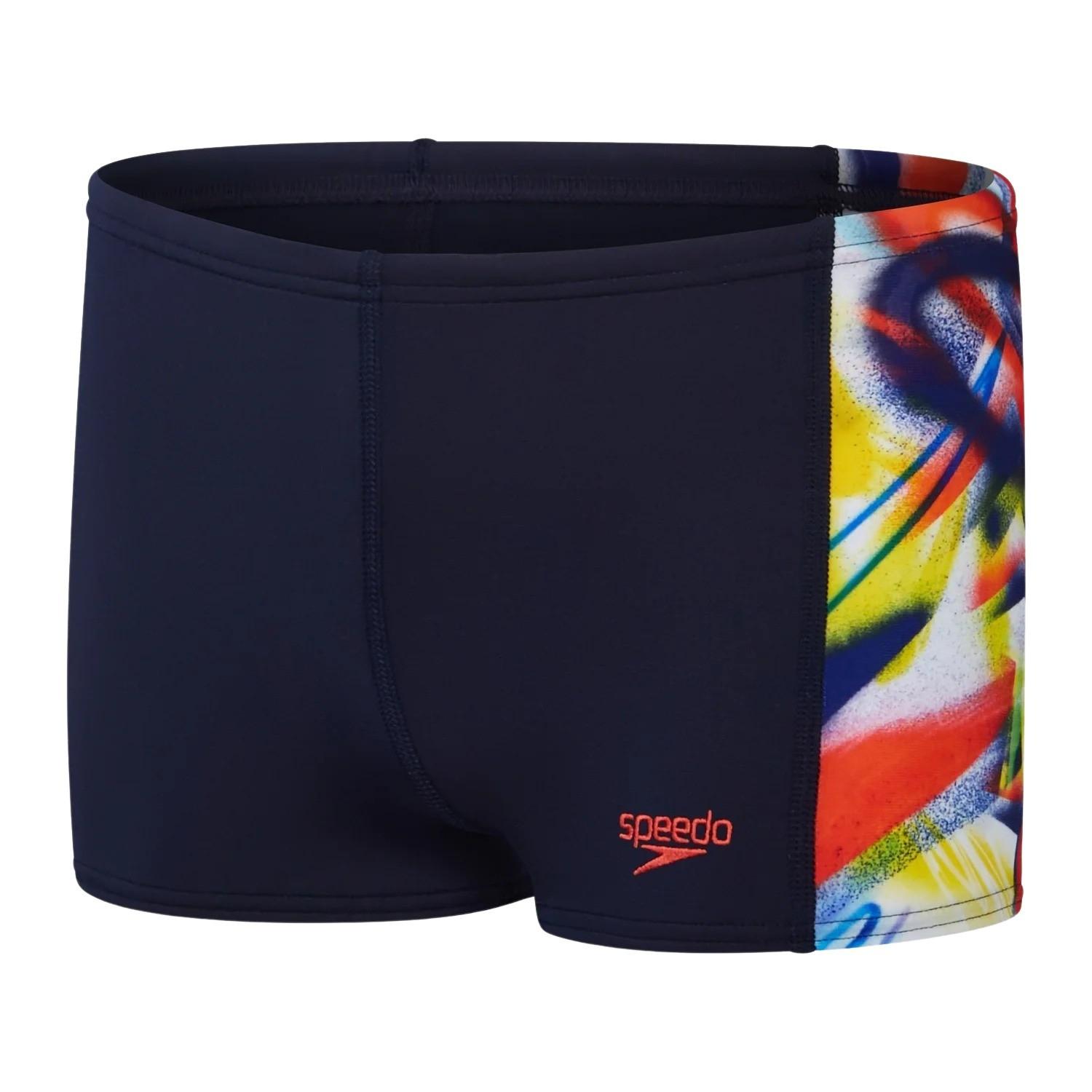 Speedo - badehose für kinder dig panel, 12A, Schwarz / Rot von Speedo