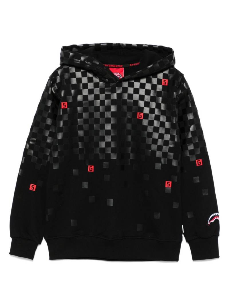 sprayground kid pixel check hoodie - Black von sprayground kid