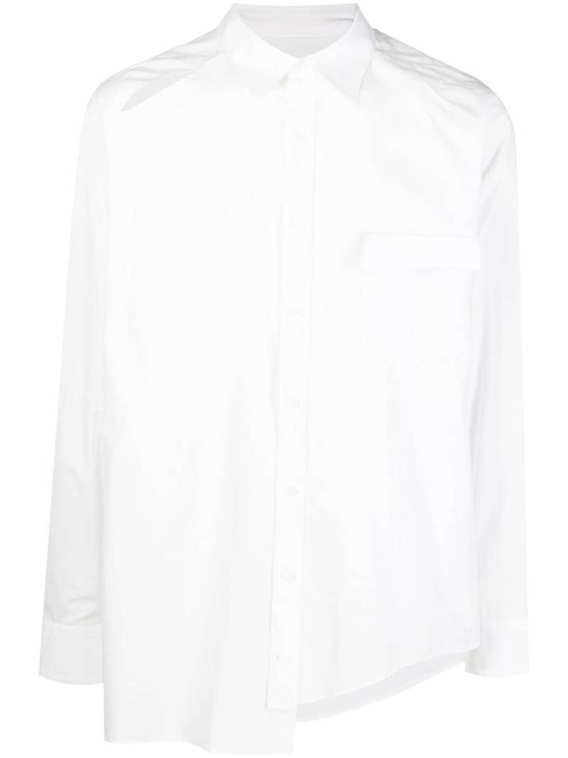 sulvam asymmetric cut-out shirt - White von sulvam