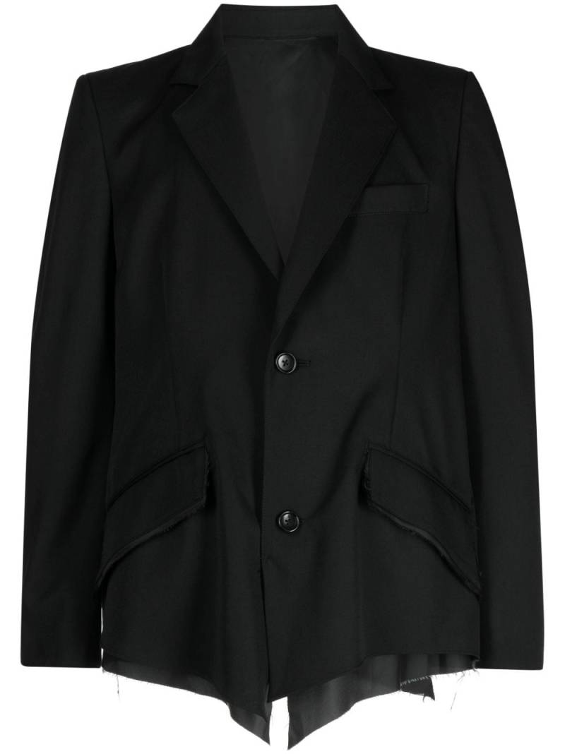 sulvam asymmetric wool blazer - Black von sulvam