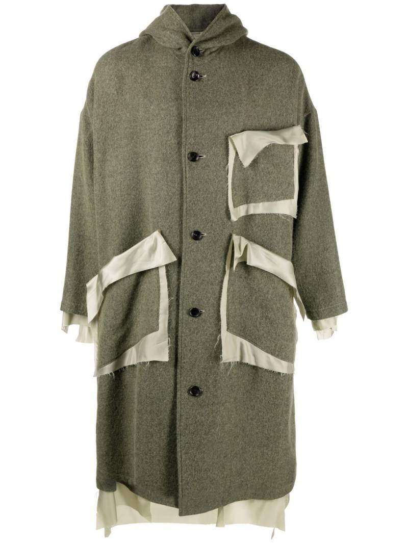 sulvam deconstructed single-breasted coat - Green von sulvam