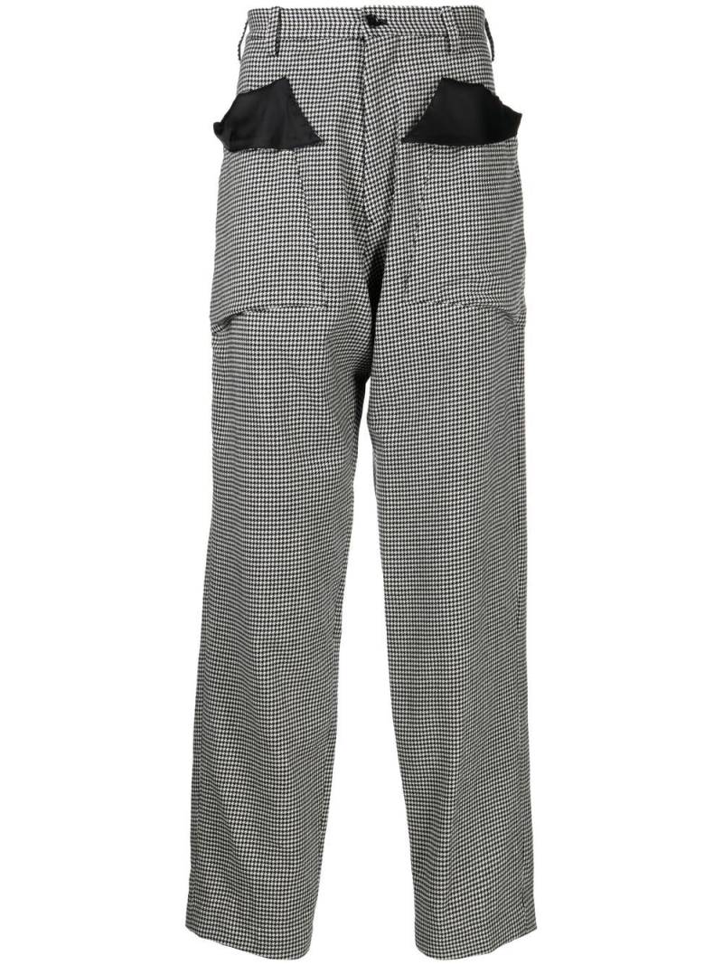 sulvam houndstooth wide tapered trousers - White von sulvam