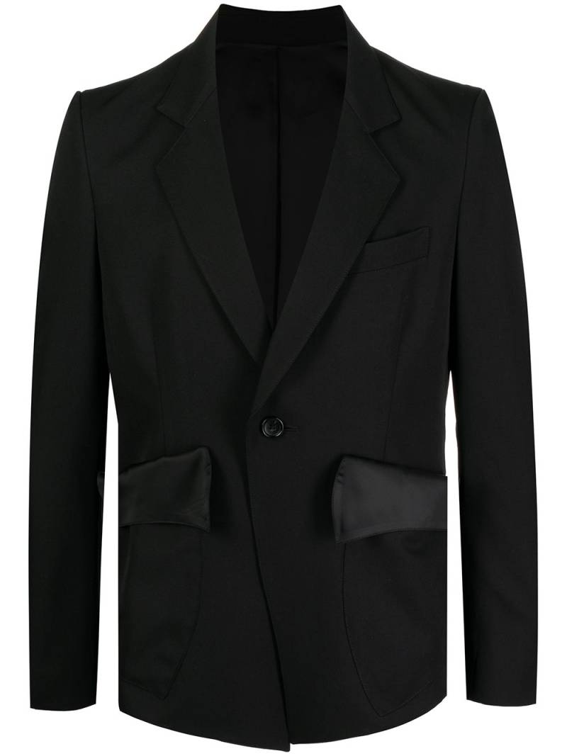 sulvam slash single-button blazer - Black von sulvam