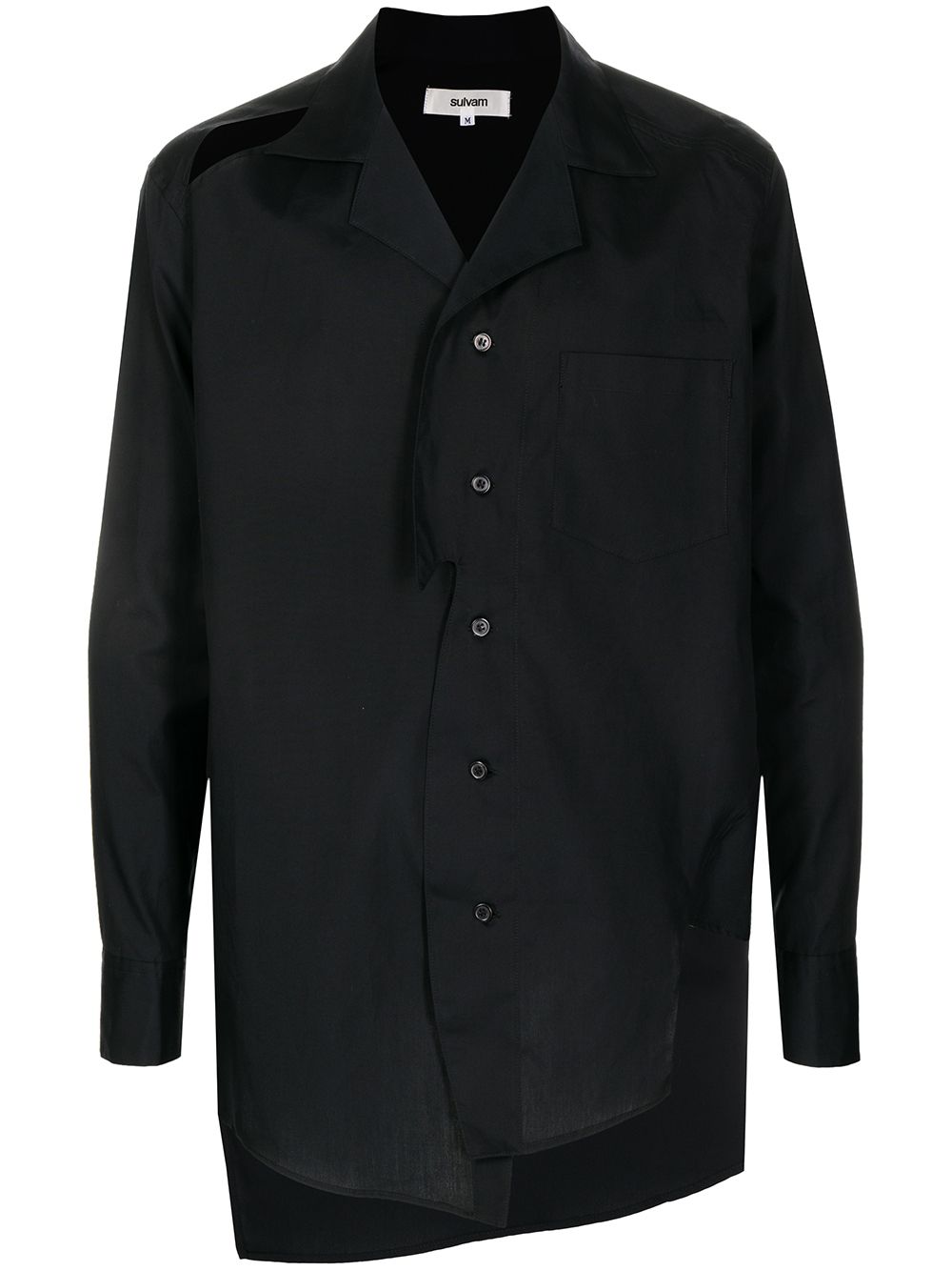 sulvam slit-detail button-up shirt - Black von sulvam