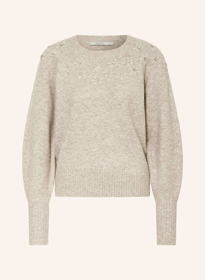 Summum Woman Pullover Mit Schmucksteinen beige von summum woman