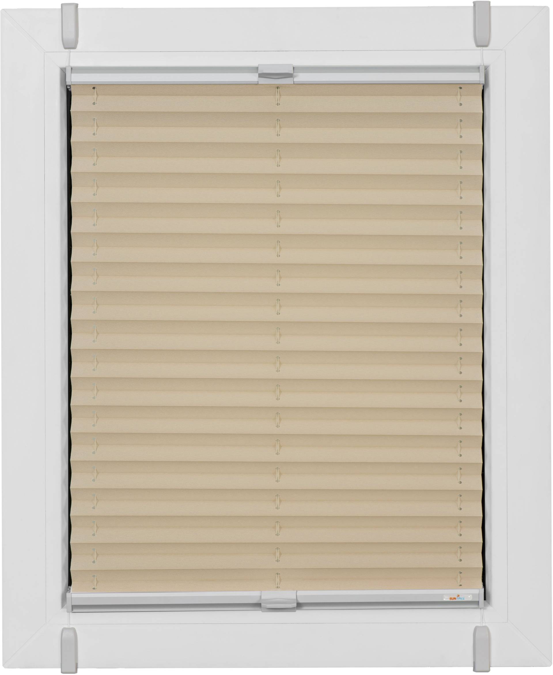 sunlines Plissee »One Size Style Crepe«, blickdicht, ohne Bohren, verspannt, Zubehörfarbe grau, zum Klemmen sunlines Plissee »One Size Style Crepe«, blickdicht, ohne Bohren, verspannt, Zubehörfarbe grau, zum Klemmen von sunlines