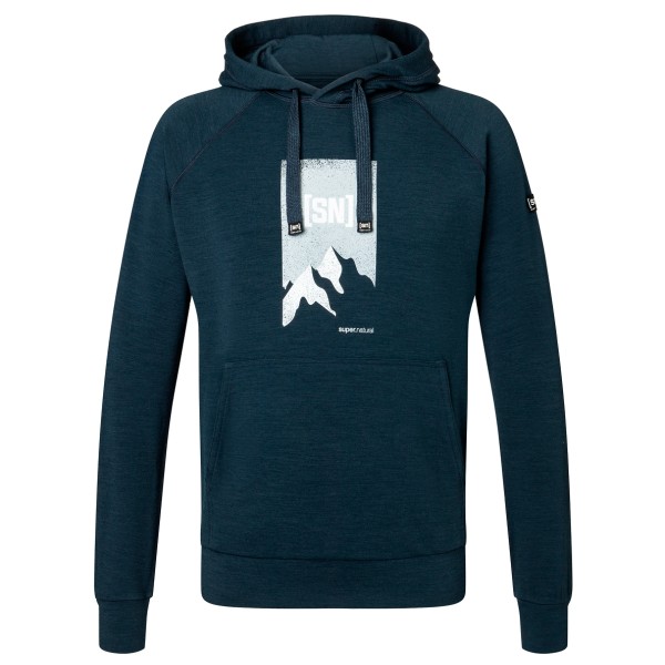 super.natural - Favourite 2 Pitch Hoodie - Merinohoodie Gr 46 - S;48/50 - M;52 - L;54 - XL;56 - XXL blau;schwarz von super.natural