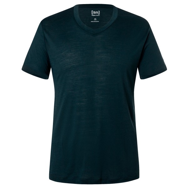 super.natural - Sierra 140 V Neck - T-Shirt Gr 46 - S schwarz/blau von super.natural