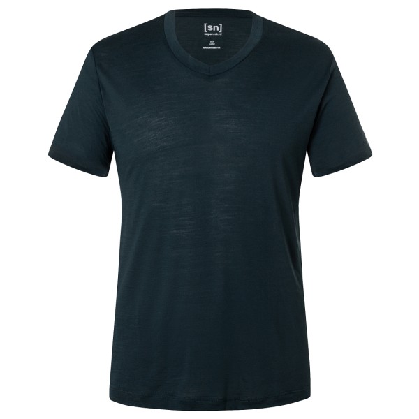 super.natural - Sierra 140 V Neck - T-Shirt Gr 56 - XXL blau/schwarz von super.natural