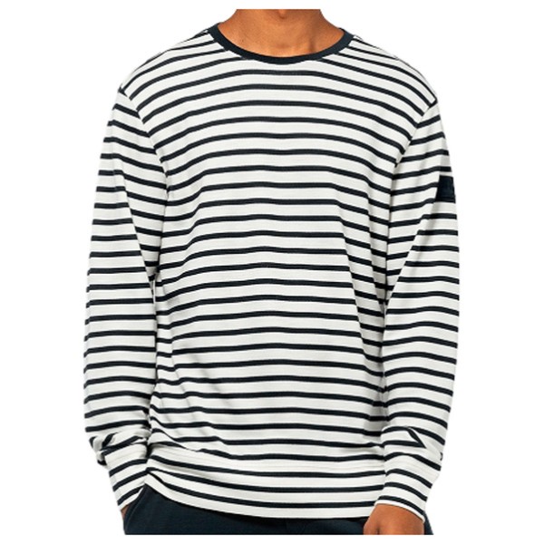 super.natural - Solution Stripe Bio Crew - Merinopullover Gr 46 - S;52 - L;54 - XL grau/weiß von super.natural