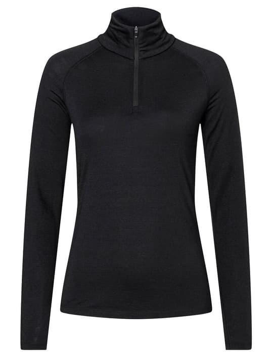 super.natural W Base 1/4 ZIP 175 Thermoshirt schwarz von super.natural