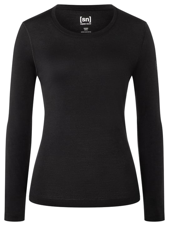 super.natural W Base Crew Neck 230 Thermoshirt schwarz von super.natural