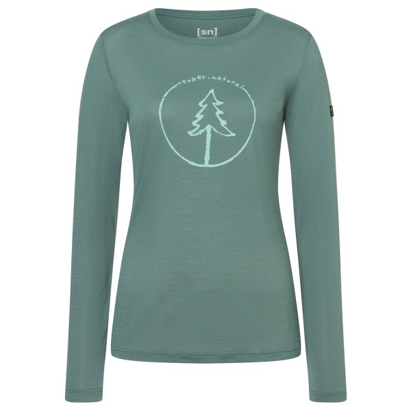 super.natural - Women's Bubble Tree L/S - Longsleeve Gr 40 - L türkis von super.natural