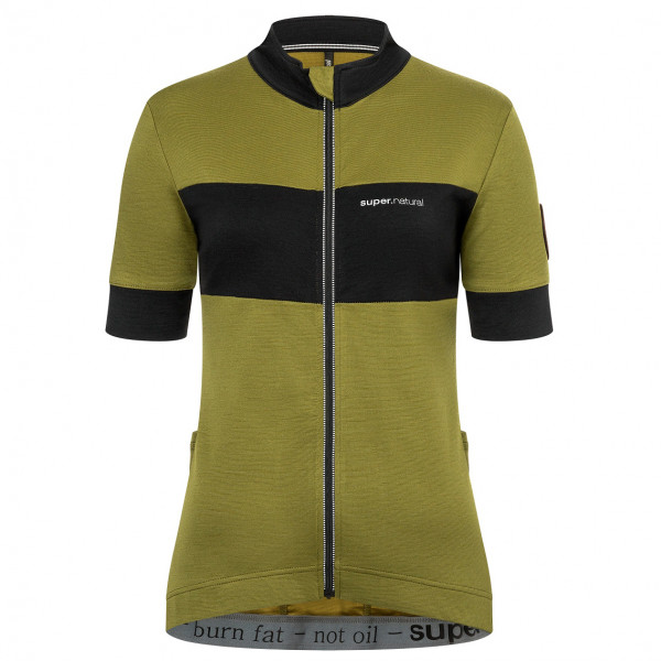 super.natural - Women's Grava Jersey - Velotrikot Gr L oliv von super.natural