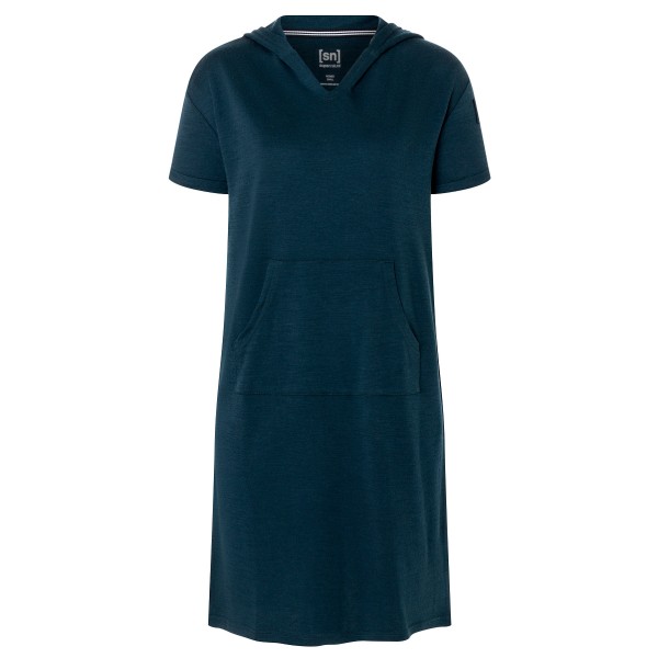 super.natural - Women's Hooded Bio Dress - Kleid Gr L;S;XS blau;weiß von super.natural