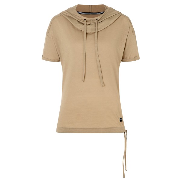 super.natural - Women's JustShort Hoodie - Merinoshirt Gr M beige von super.natural