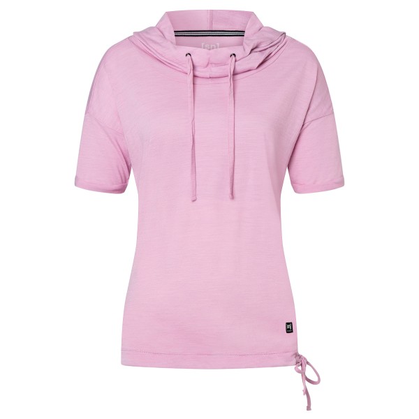 super.natural - Women's JustShort Hoodie - Merinoshirt Gr XL rosa von super.natural