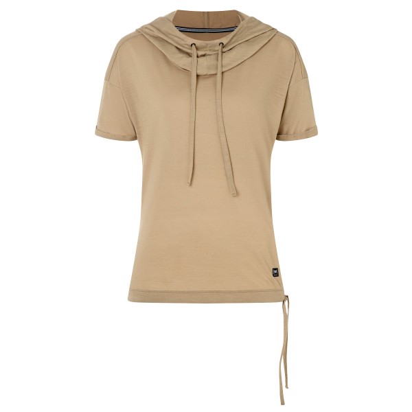 super.natural - Women's JustShort Hoodie - Merinoshirt Gr XS beige von super.natural