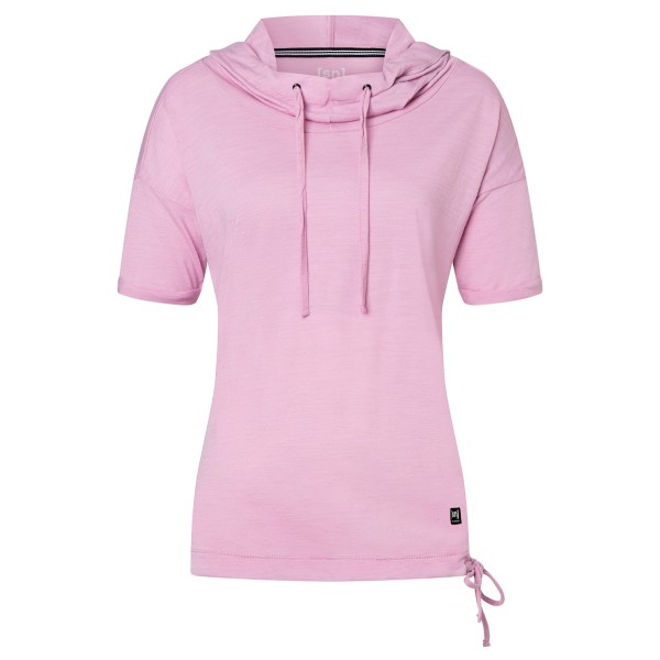 super.natural - Women's JustShort Hoodie - Merinoshirt Gr XS rosa von super.natural