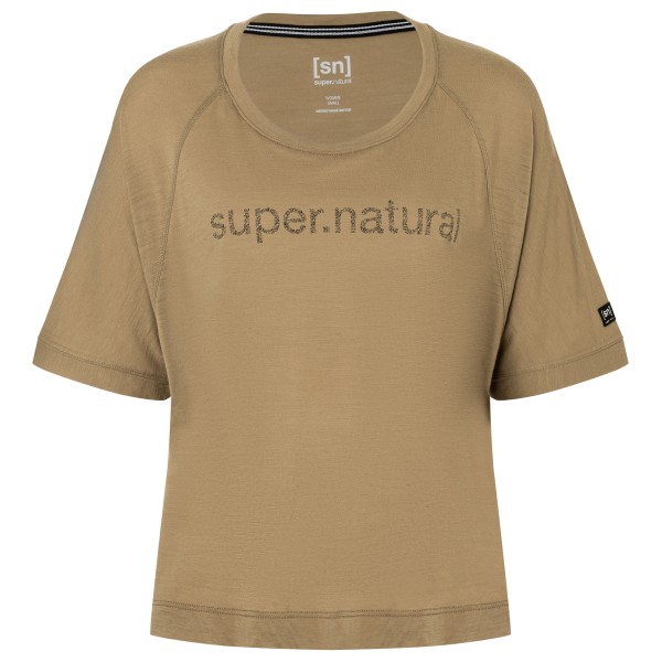 super.natural - Women's Liquid FloTee - Merinoshirt Gr XS beige von super.natural