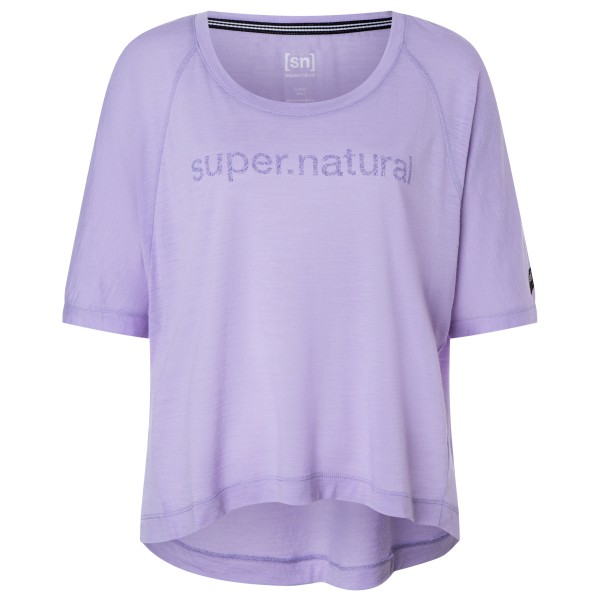 super.natural - Women's Liquid FloTee - Merinoshirt Gr XS lila von super.natural