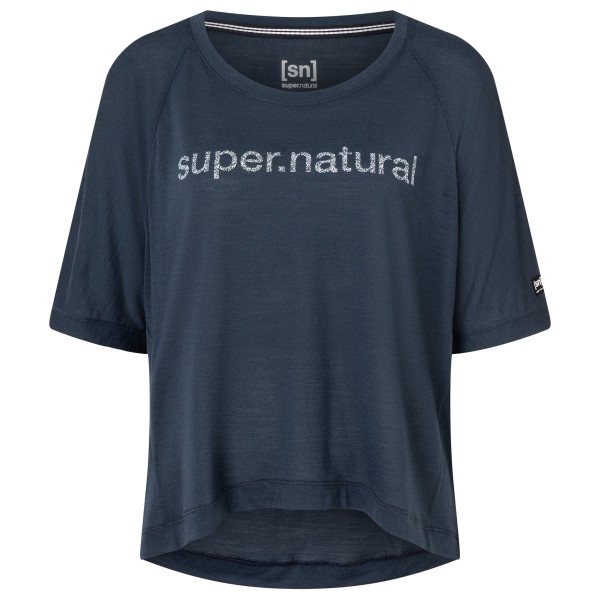 super.natural - Women's Liquid FloTee - Merinoshirt Gr 36 - S blau von super.natural